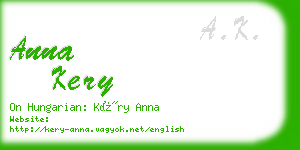 anna kery business card